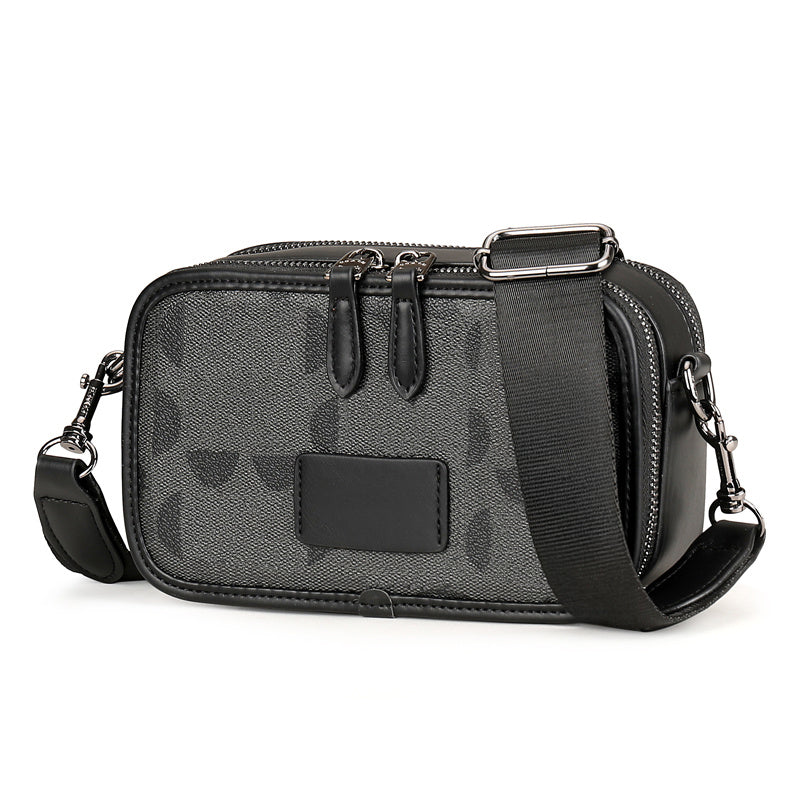 Brand Designer Belt Crossbody Bag for Men, Canvas Charcoal Black camera bag, Cross Body Clutch Bags Qigsui9950