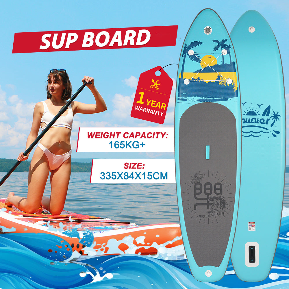 FunWater Surfboard paddleboard 335*83*15CM inflatable stand up paddle board sup supboard padel water sport with Backpack Paddles coconut tree koi mo