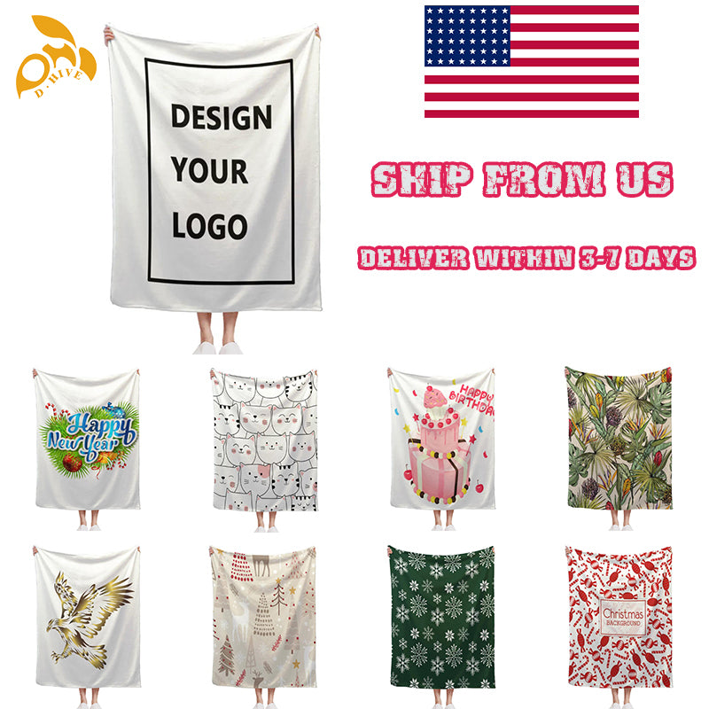 Free Shipping Professional Custom Soft 60x80 Personalization Inch Flannel Blanket - 280g Cozy Plush Throw for Home Perfect for Warmth and Comfort in