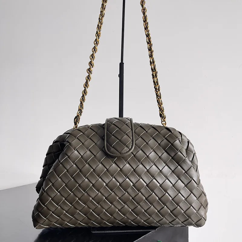 Designer Bag Chain Handbag Clutch Intrecciato sheepskin woven bag with chain Cross body Lady Purse handbags Plain lether Knitting With Box