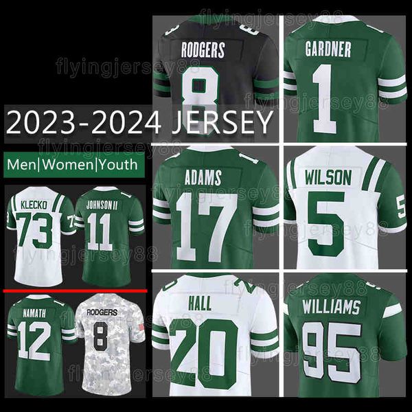 8 Aaron Rodgers Jersey 5 Garrett Wilsons Football 1 Ahmad Sauce Gardners Davante Adams Breece Hall Jermaine Johnson II Quinnen Williams Joe