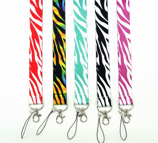 Cartoon Zebra Leopard Print Key Lanyard ID Badge Holders Animal Phone Neck Straps with Keyring Phone Accessories Gifts H-73