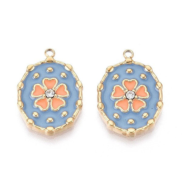 Pendentifs en strass en acier inoxydable 304 avec placage ionique (IP)