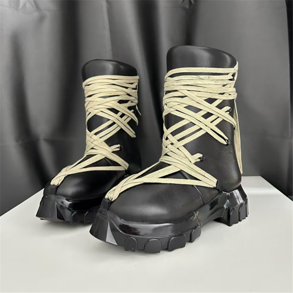 Retro Man Genuine Leather Ankle Boot Waterproof Men Warm Snow Boots