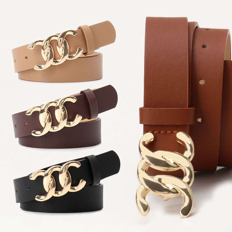 High-end Commuting Style Women&#039;s Versatile Coat Jeans Decorative Melard Alloy Plate Buckle Waist Belt for Women