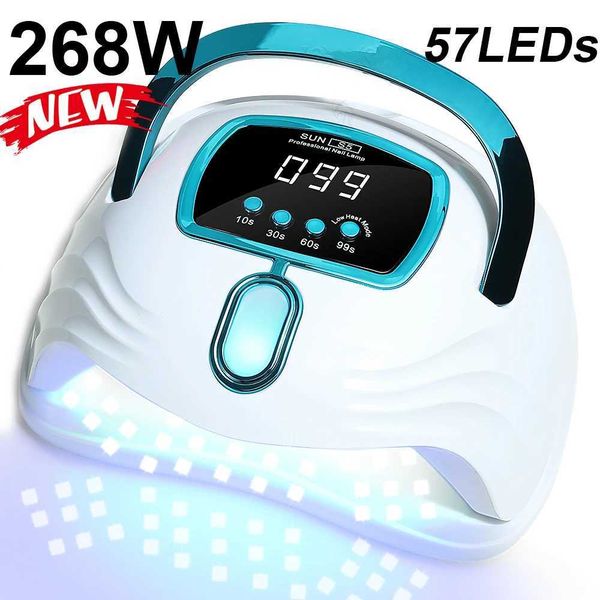 LED Nail Lamp 268W for Gel Nails Dryer Lamp with 57pcs Lamp Beads 4 Timers Professional UV Light for Home Salon Nail Art Tools Y240801