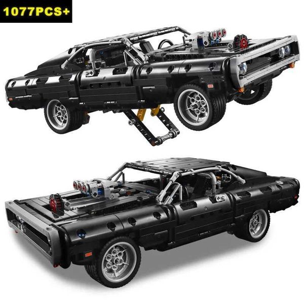 Bloc 1077 Technical Dodge Chargers Racing Moc 42111 Prefabricated Block Fast and Angry Toys WX
