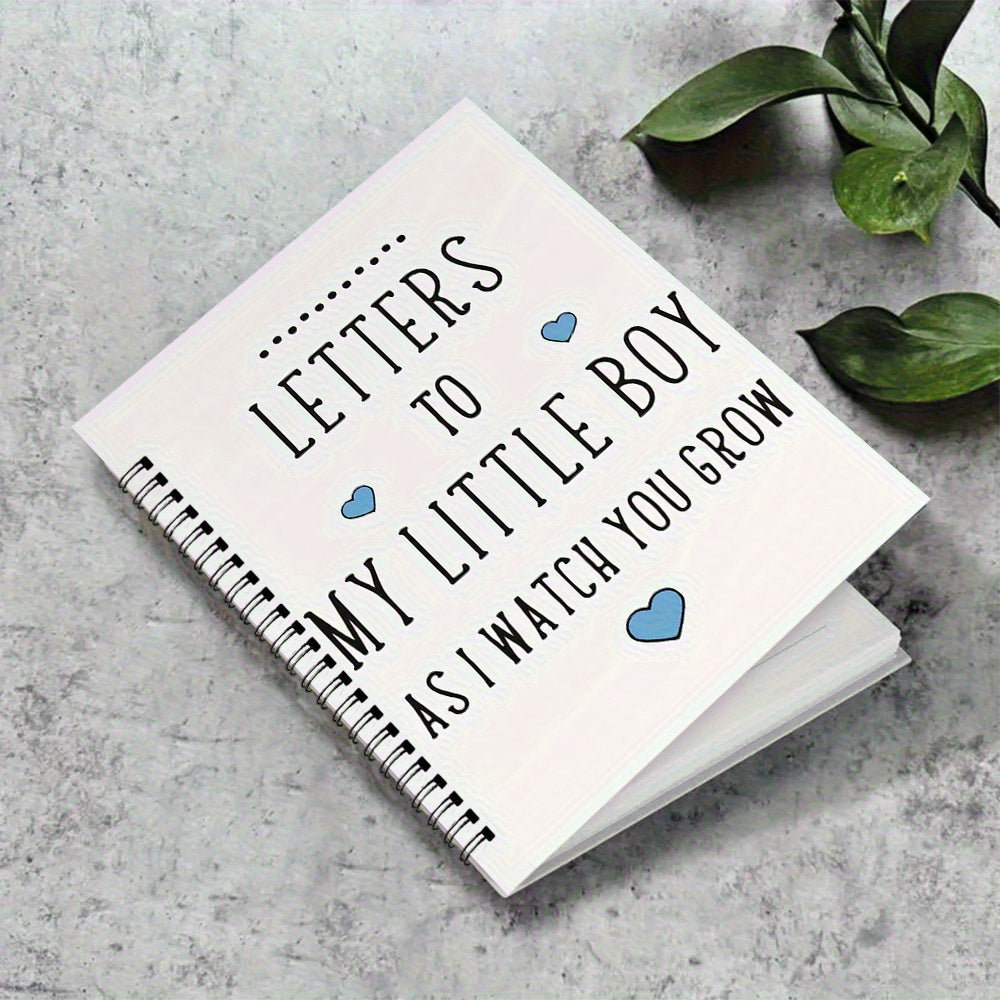 TEMU 1pc Inspirational Hardcover Spiral Notebook, 5.5 X 8.3 Inches, 50 Pages - "letters To Boy As " Cover Design, Use, Personal Development, And