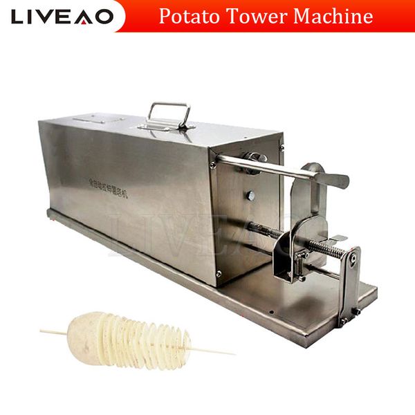 Stainless Steel Tornado Potato Cutter Automatic Stretch Potato Chip Spiral Twisted Machine