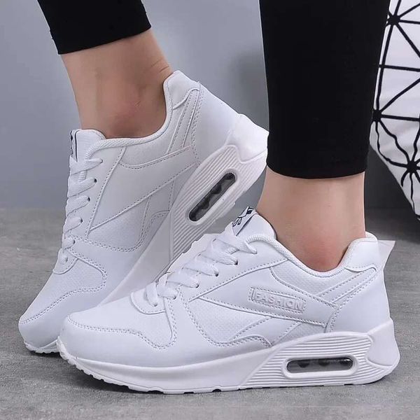 Women Fashion Sneakers Ai r Cushion Sports Pu Leather Blue White Pink Outdoor Walking Jogging Shoes