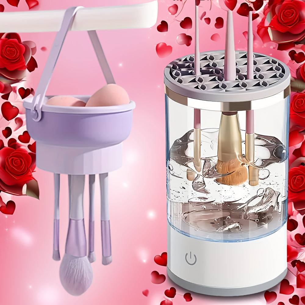 TEMU Electric Makeup Brush Cleaner, Quick Machine For Cleaning All Types Of Brushes, Portable For Use, For Makeup Lovers & Professionals, A Must-have