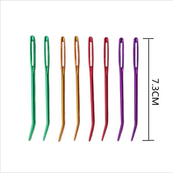 2-8Pcs Bent Tip Tapestry Needles Yarn Knitting Weaving Needles Big Eye Curve Bent Needle Knitting Crochet DIY Sewing Accessories