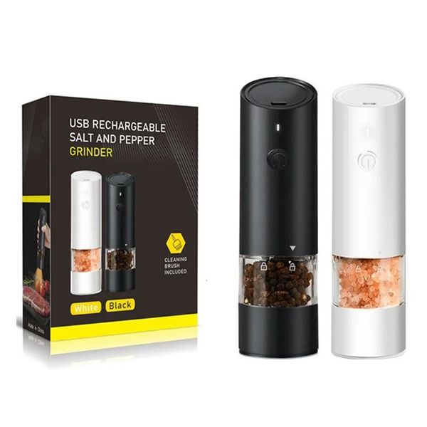 Salt and Pepper Electric Grinder USB Charging Salt Pepper Grinder Electric Spice Shakers Tool Pepper Grinder Salt Pepper Mills 250117