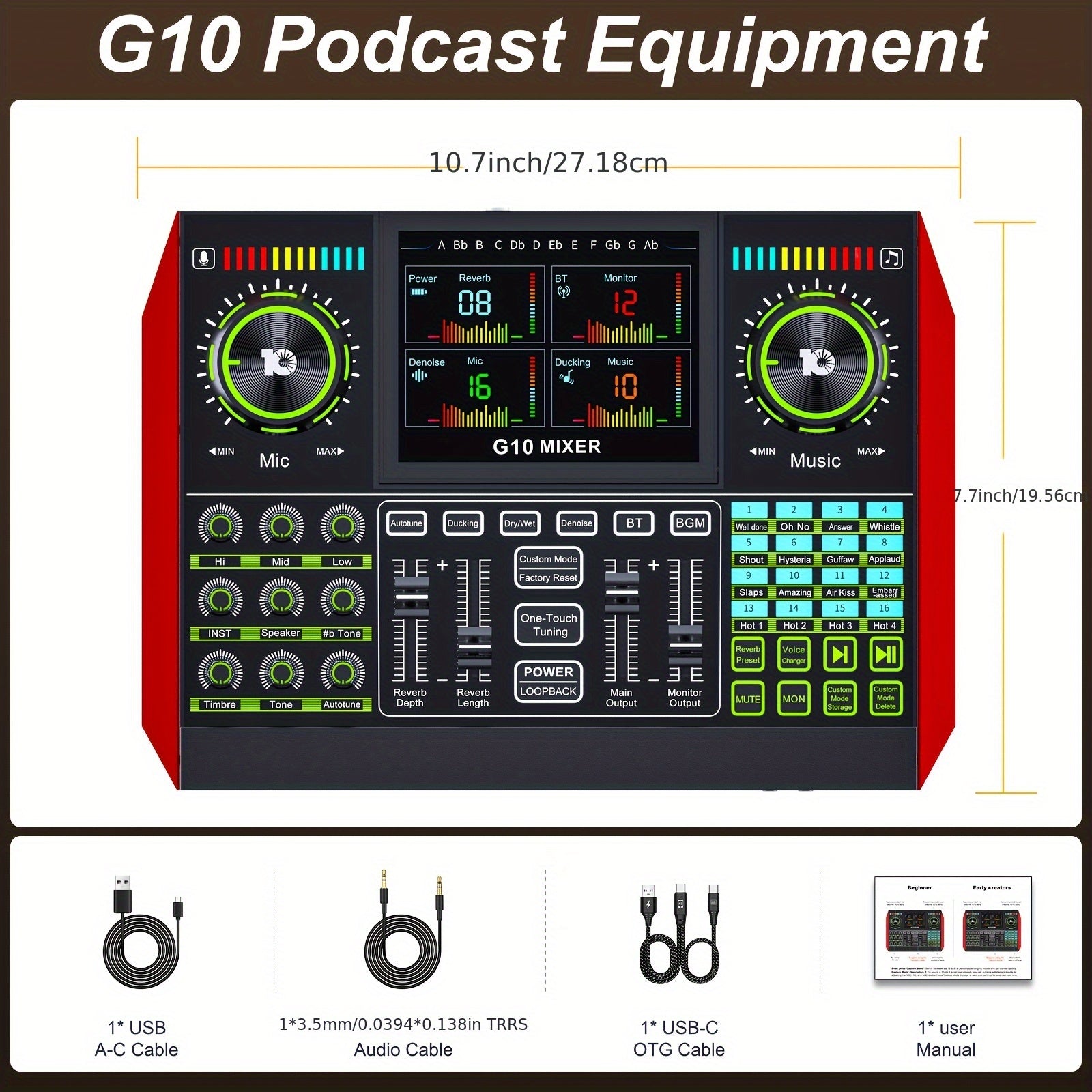 TEMU Influencer Kol Podcast, Singing Set Controller Equipment, Studio Professional Recording, Electronic Music Mixer Power Conditioner Karaoke