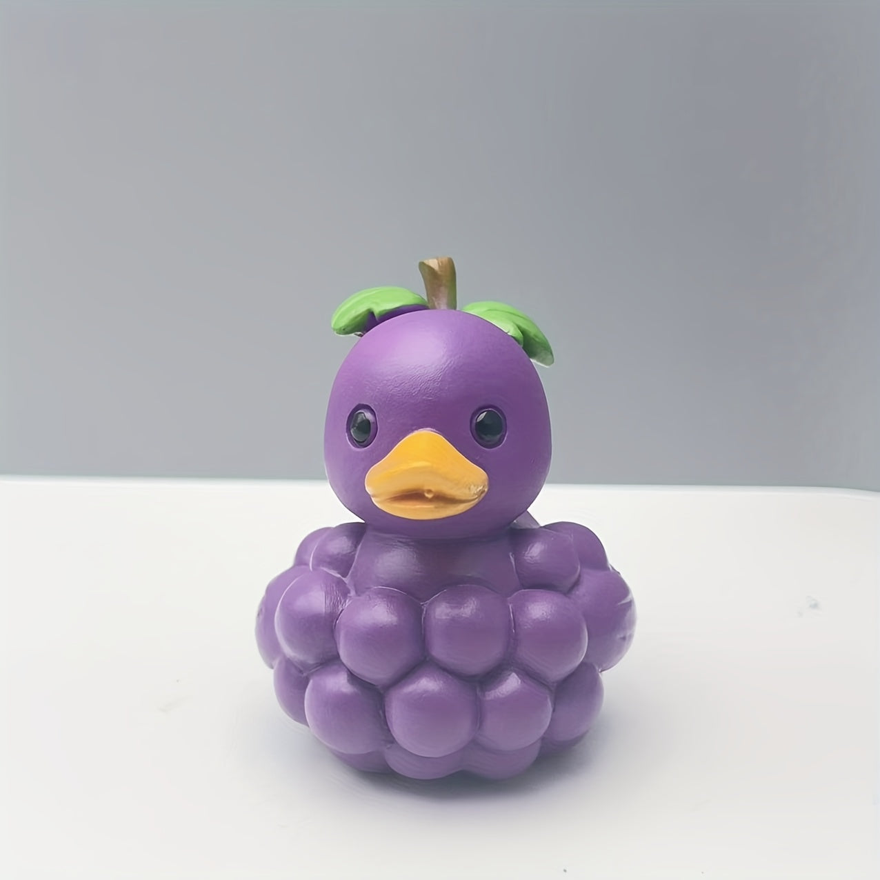 TEMU Whimsical Grape Duck Decor - Cute -shaped Duck Decoration With Leaves, Non-toxic Resin Tabletop, Kitchen, Garden, Birthday Party Decorations -