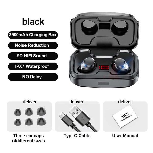 TWS-X10 Wireless BT-Compatible 5.0 headset Whit Charging Box Headphone Stereo Waterproof Earbuds Earphone With Microphone M241213