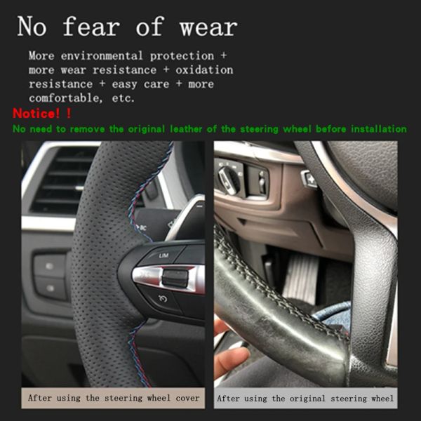 Customize Microfiber Leather Car Accessories Steering Wheel Cover For Mitsubishi Pajero 2007-2014 Galant 2008-2012 Car Interior