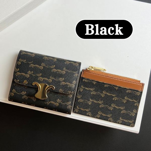 Card Wallet Coin Purses Designer Card Holders High Quality Genuine Leather Golden Hardware Square Short Wallet Cardholder Fashion Bag Design