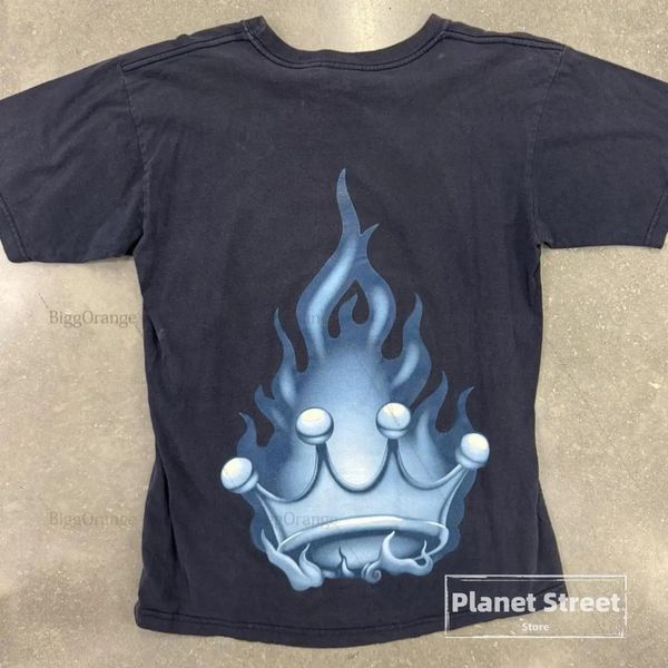 Vintage jnco flame graphic t shirts for men couples harajuku 2024 streetwear gothic oversized y2k tops shirts goth women clothes 240601