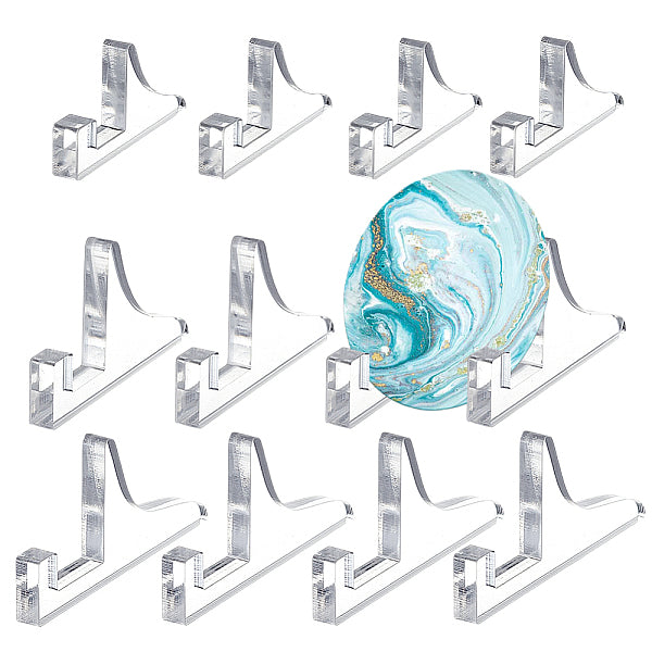 12 Stück 3 Stile Desktop-Displayhalter aus transparentem Acryl für Fotorahmen