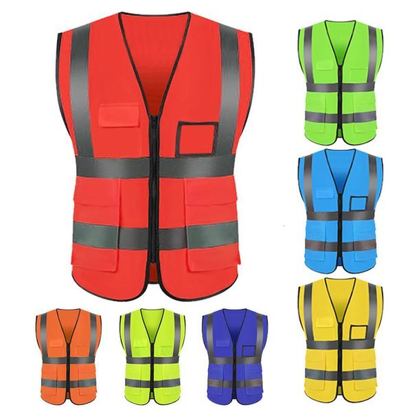 Cycling Shirts Tops High Visibility Road Working Reflective Vest Outdoor Motorcycle Cycling Safety Waistcoat Clothing Reflective Jacket 2307