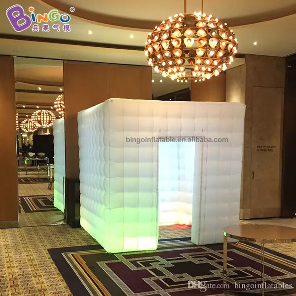 Hot sales trade show tent inflatable photo booth with lights toys sports inflation photographic kiosk for party event decoration