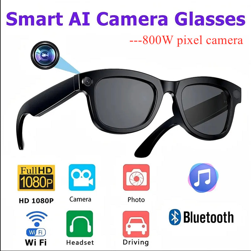 2025 Newest For Metal AI Smart Glasses Camera HD 1080P Polarized Sunglasses Mini Camera Video Recorder Security Sports DVR Surveillance Camcorder M0
