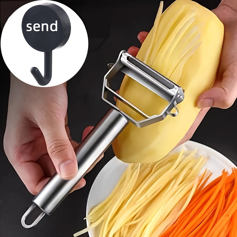 TEMU Stainless Steel Multifunctional Fruit And Vegetable Peeler - Kitchen Cutter, Wiper, And Scraper For Potatoes, , Etc. - Kitchen Tools And Dorm