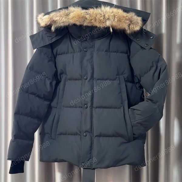 Fashion Designer Puffer Jackets Men real wolf Fur Outdoor Windbreaker Outerwear Hooded Fourrure Manteau Winter warm Thick Colla Jacket