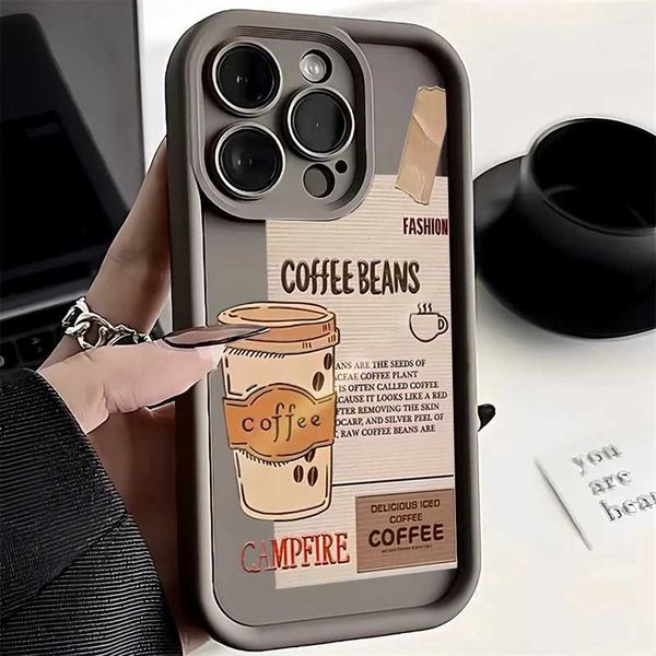 Luxury Case Fashion style coffee shopping silicone case suitable for iPhone 16 15 14 12 11 Pro Max XS X XR 7 8 Plus SE shockproof soft cover
