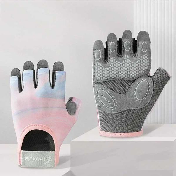 Cycling Gloves Women Fitn Gloves Gym Weightlifting Yoga Bodybuilding Training Breathab Non-slip Sports Half Finger GlovesXJ241118