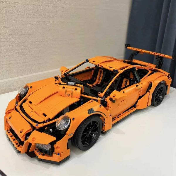 Blocks Miniso MOC Technical Brick Orange Super SportsCar Modelo Compatível 42056 Blocos de construção de brinquedos educacionais Kid Gifts G
