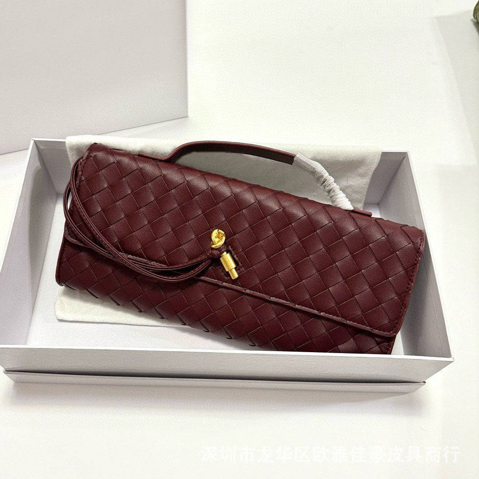 10A Real Long Clutch Andiamo With Handle Intrecciato Craftsmanship Cow Leather Women Bags Purses And Handbag2025