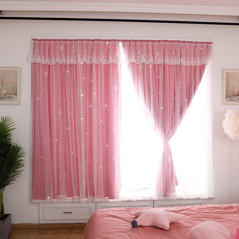 YL-36597 Velcro curtain bedroom bay window no need to punch installation simple self-adhesive blackout curtain finished product