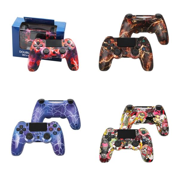 Game Controllers Joysticks Ps4 Style Blue Tooth Double Vibration Controller For Ps4 Wireless Gamepad Games Console Usb 6 Axis Drop Dhpf
