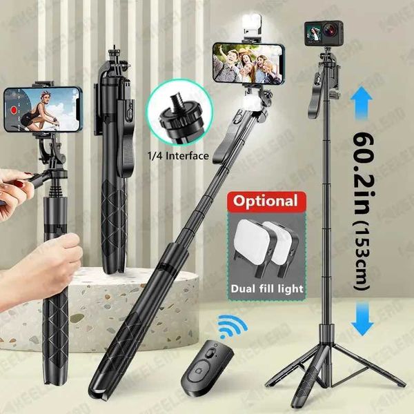 KEELEAD Wireless Selfie Stick Tripod L16 1530mm Foldable Monopod for Action Cameras Smartphones iPhone 13 14LX241102