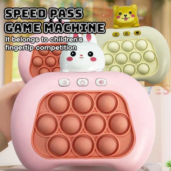 Pop Quick Push Bubble Game Machine Children Portable Handheld Fidget Level Breaking Game Anti-Stress Toy Gifts For Adults Kids Y240810