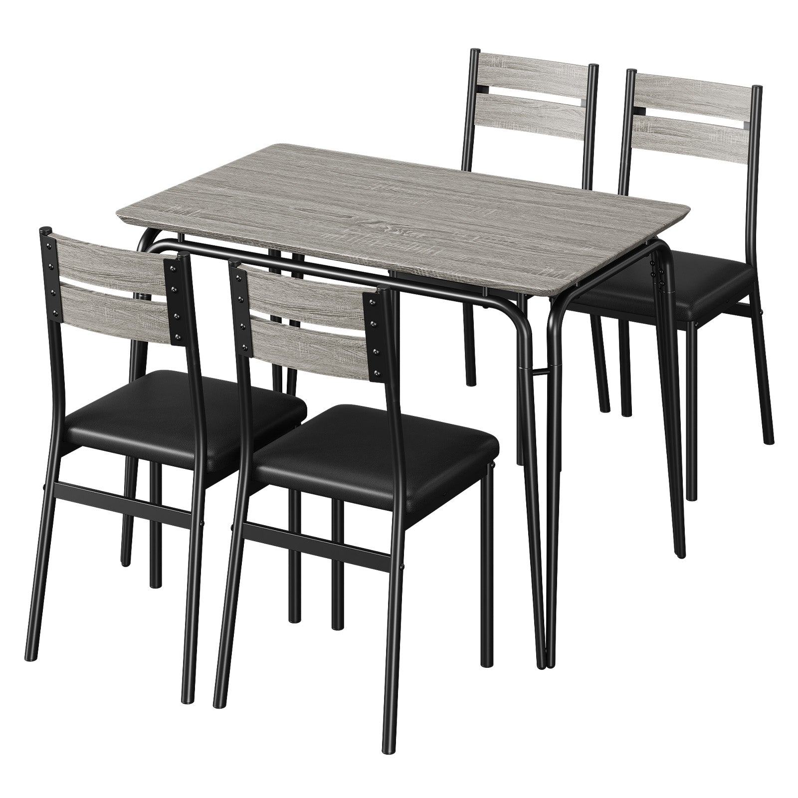 Garvee Dining Table Set for 4, Kitchen Table and Chairs for 4, 5 Piece Kitchen Dining Room Table Set, Space-Saving Wood Modern Rectangle Dinner Table 