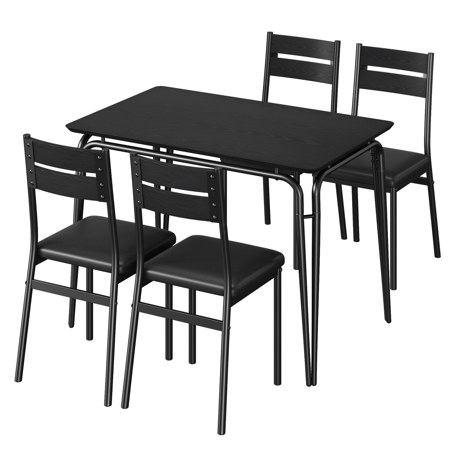 Garvee Dining Table Set for 4, Kitchen Table and Chairs for 4, 5 Piece Kitchen Dining Room Table Set, Space-Saving Wood Modern Rectangle Dinner Table 