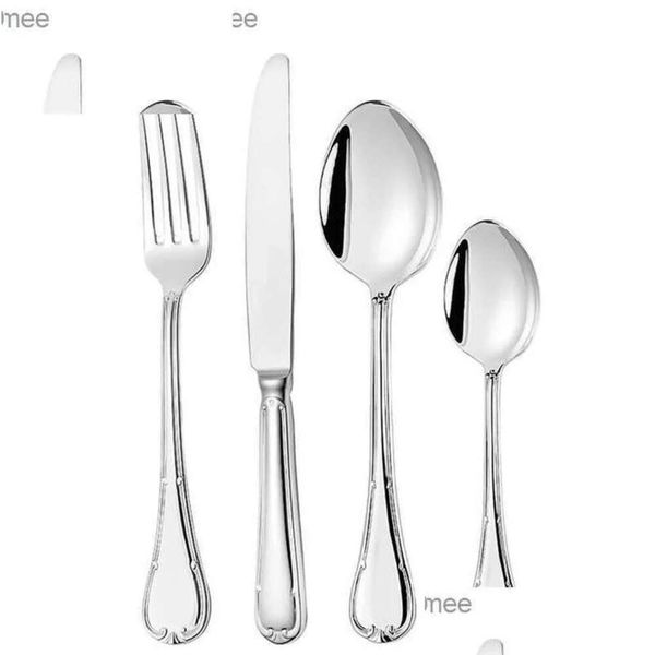 Sets Quality Shiny High Flatware Dinnerware Set 18-10 Stainless Steel Mirror Sier Cutlery 304 for 6drop Ship Q230828 Drop Delivery Hom Dhhuu