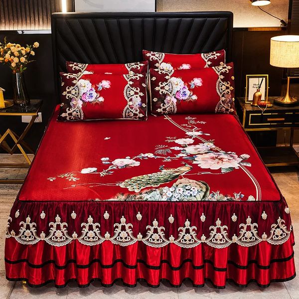 y lace smooth cool summer bed thick home beddingpillowcase bedding European style 240913