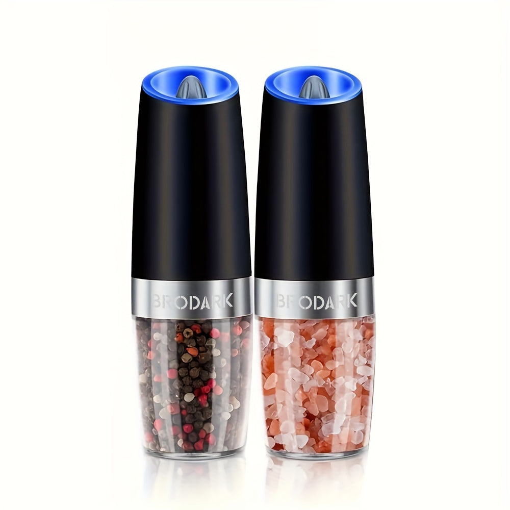 TEMU 2pcs Gravity Electric Salt And Pepper Grinder Set, Battery Powered Led Hand Automatic Operation, Adjustable Coarseness Mill Grinders Shakers