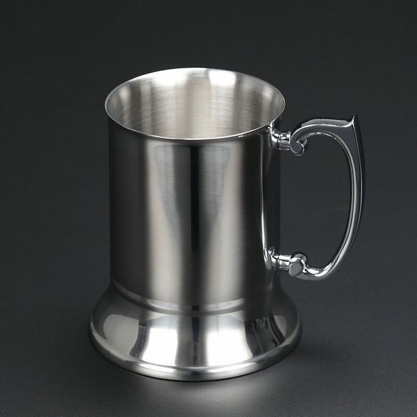 16Oz Ounce Double Wall 18-8 Stainle Steel Tankard Beer Mug High Quality Mirror Finih
