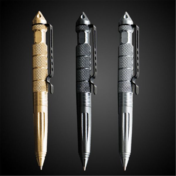 wholesale Ballpoint Pens High quality Metal Colour Tactical defense pen School student office pens 230523