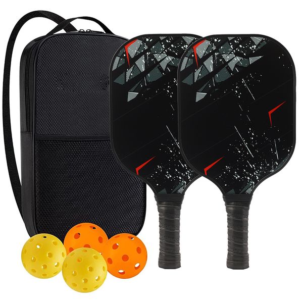 High-Performance Fiberglass Pickleball Paddle for Competitive Outdoors Games 2 Paddle & 4 ball & 1 bag 9935