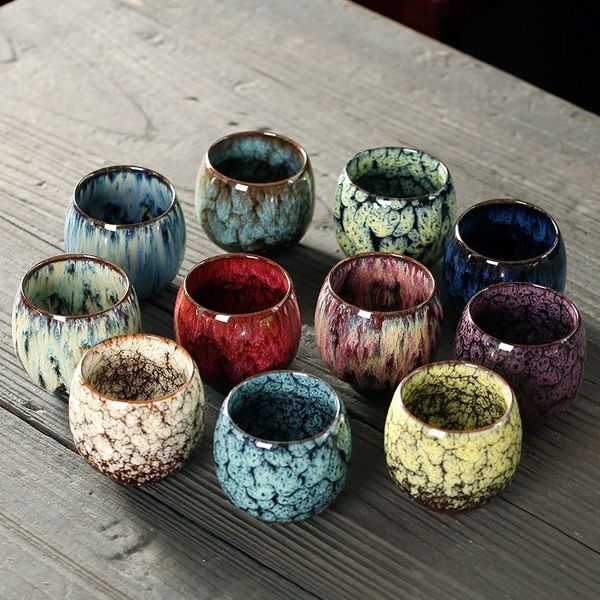 Kiln Change China Ceramic Cup Porcelain Kung Fu Tea Cups Pottery Drinkware Tableware Coffee Mug Wine Mugs