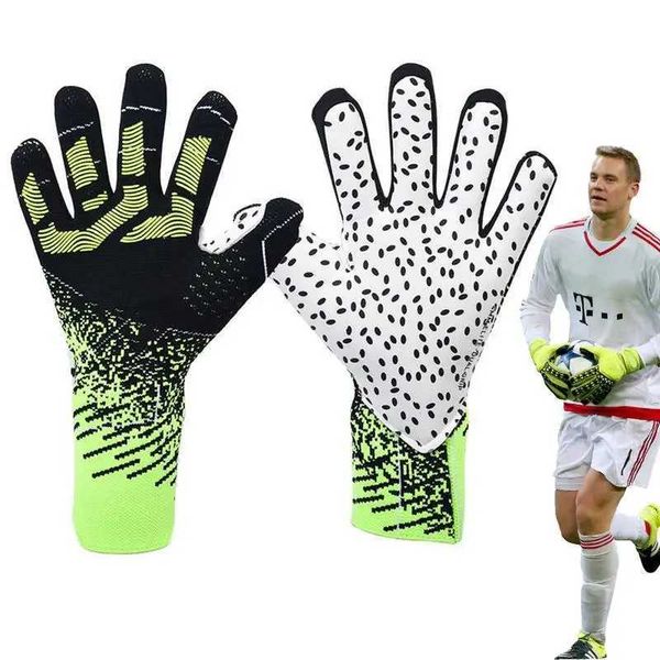 Goalkeeper gloves professional football goalkeeper gloves football gloves with anti slip latex palm grip suitable for adult and childrens fo