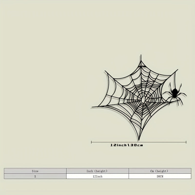 TEMU 1pc Web Wall Decor - Halloween & Christmas Outdoor Metal Art With Intricate Design, Durable Rustic Cutout For Garden, Patio, Yard - No