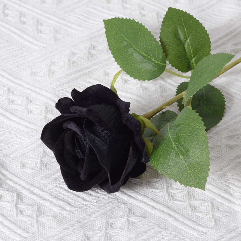 long stem artificial flowers for tall vase black roses decoration Faux Floral & Greenery