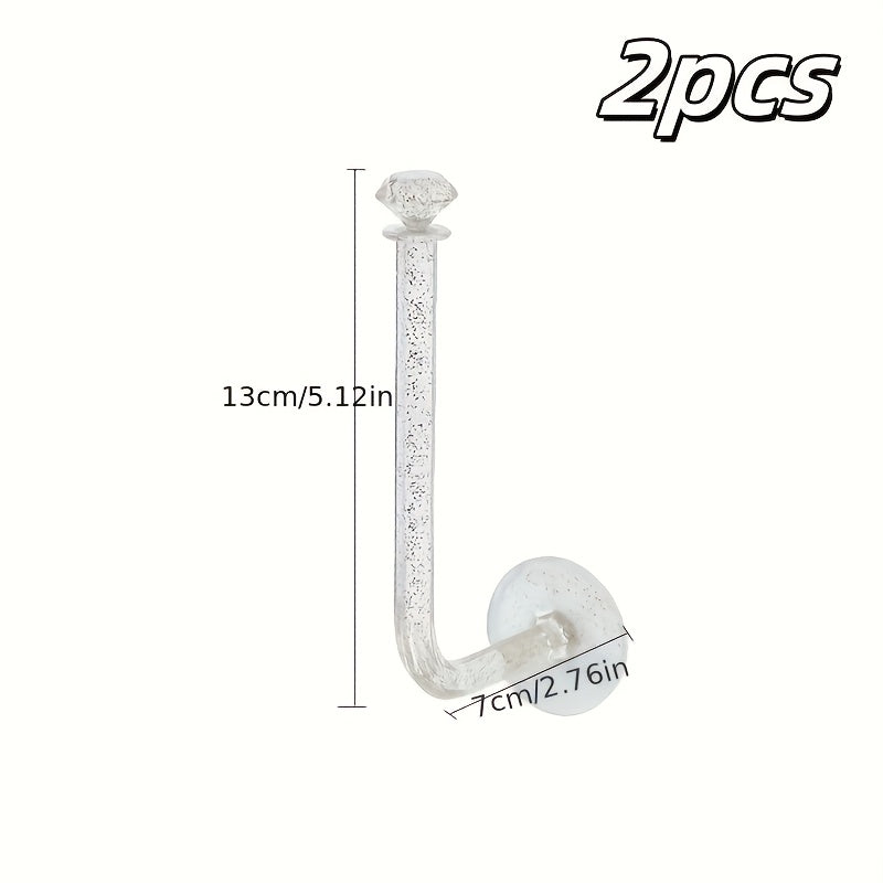 TEMU 2-5pcs Wall-mounted Jewelry Organizer Hooks - No-drill Storage For Necklaces, Bracelets, Headbands & Keys, Durable Plastic Space-saving Hooks